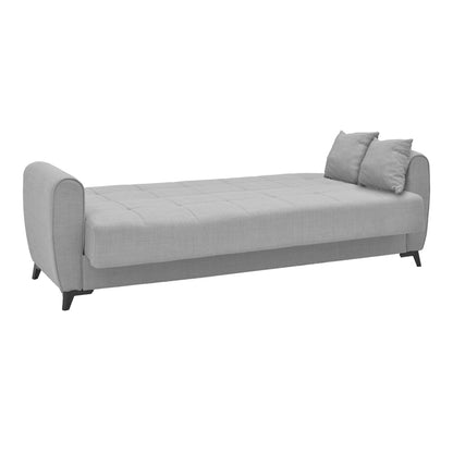 Lincoln three-seater sofa-bed with storage space pakoworld light gray fabric 225x85x90cm