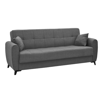 Sofa-bed with storage three-seater Lincoln pakoworld anthracite fabric 225x85x90cm