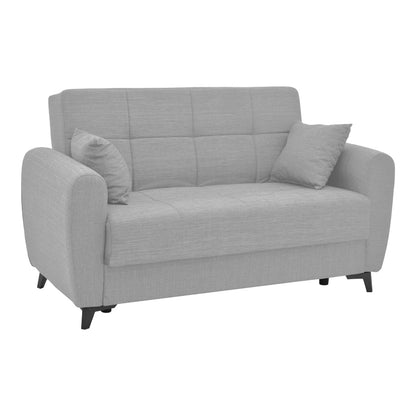 Sofa-bed with storage two-seater Lincoln pakoworld light gray fabric 165x85x90cm