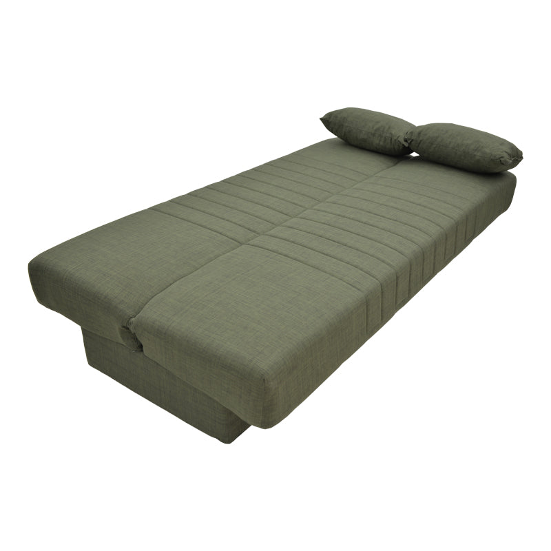 Sofa-bed with storage three-seater Romina pakoworld green fabric 190x85x90cm