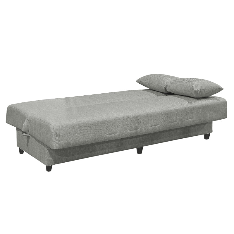 Romina pakoworld three-seater sofa-bed with storage light gray fabric 190x85x90cm