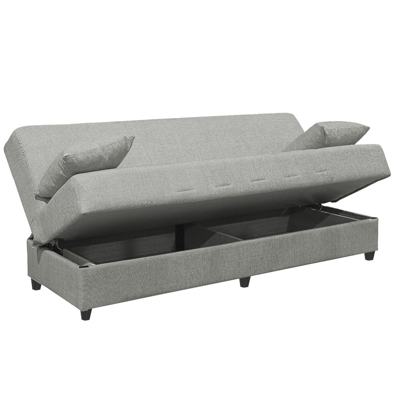 Romina pakoworld three-seater sofa-bed with storage light gray fabric 190x85x90cm