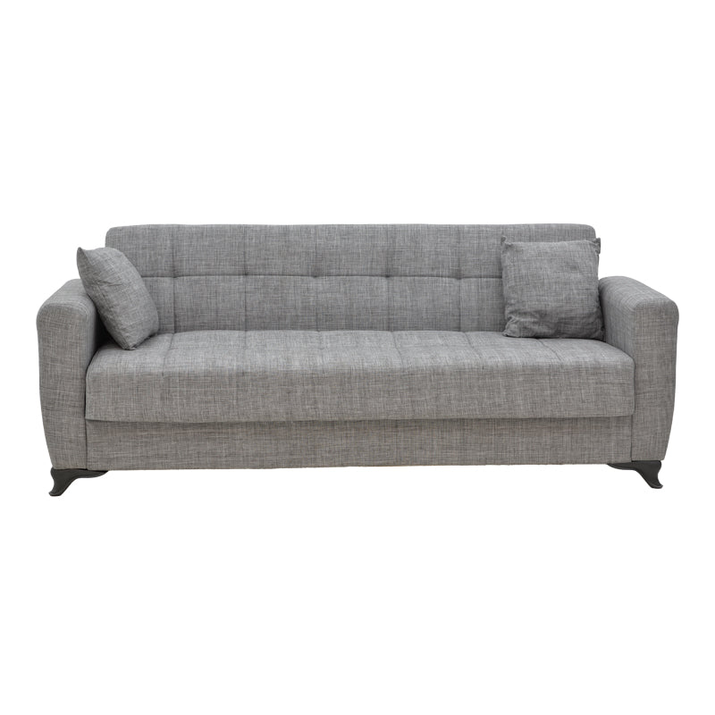 Three-seater Modesto sofa-bed with storage space pakoworld gray fabric 215x85x80cm