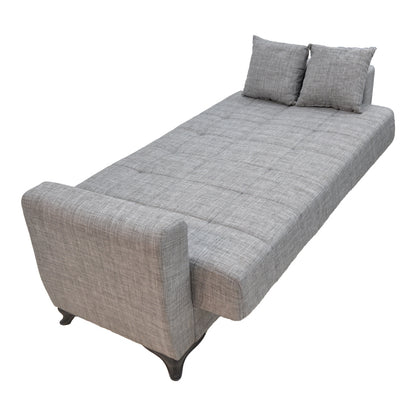 Three-seater Modesto sofa-bed with storage space pakoworld gray fabric 215x85x80cm