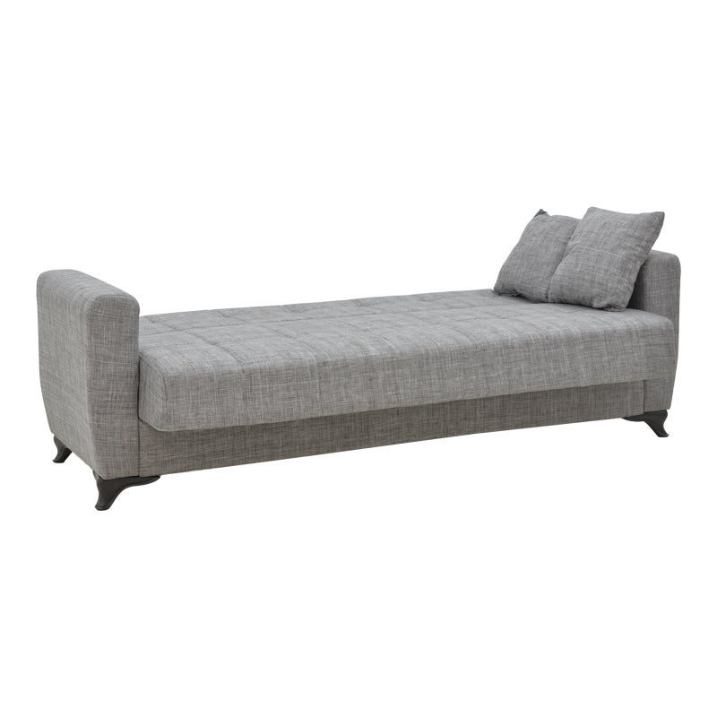 Three-seater Modesto sofa-bed with storage space pakoworld gray fabric 215x85x80cm