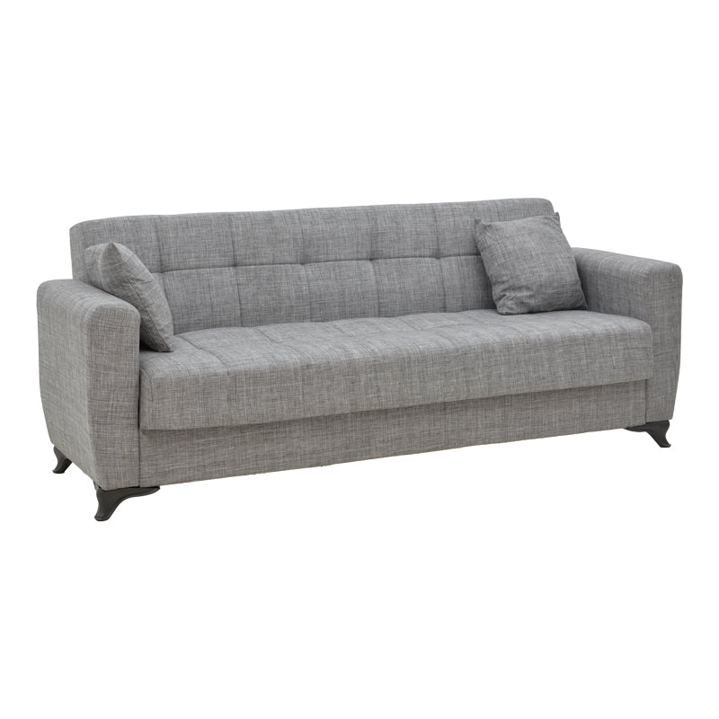 Three-seater Modesto sofa-bed with storage space pakoworld gray fabric 215x85x80cm