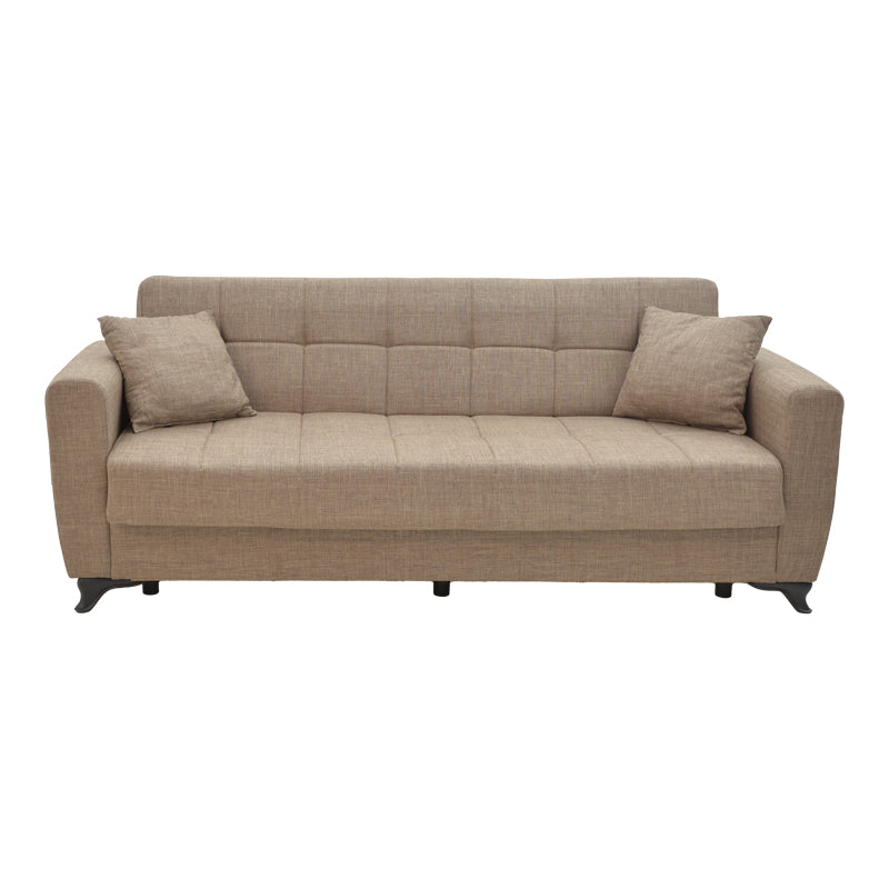 Modesto pakoworld three-seater sofa-bed with storage light brown fabric 215x85x80cm