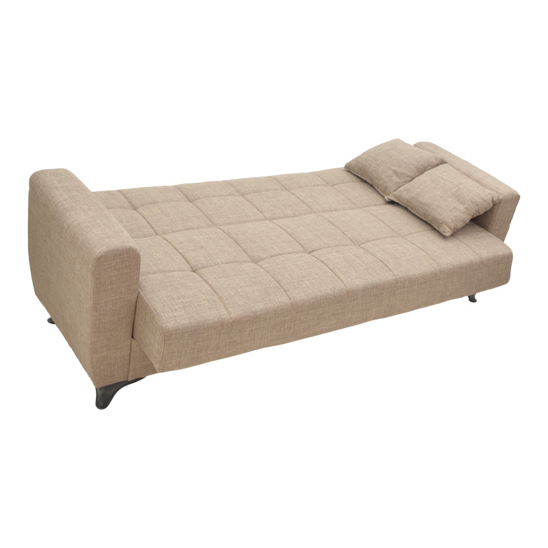 Modesto pakoworld three-seater sofa-bed with storage light brown fabric 215x85x80cm