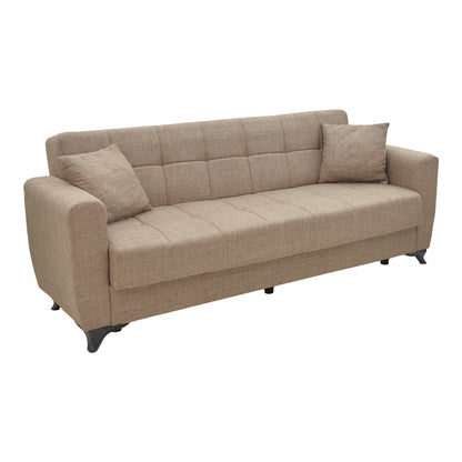 Modesto pakoworld three-seater sofa-bed with storage light brown fabric 215x85x80cm