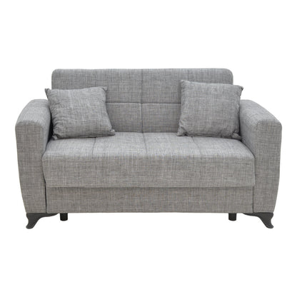 Sofa-bed with storage two-seater Modesto pakoworld gray fabric 155x85x80cm