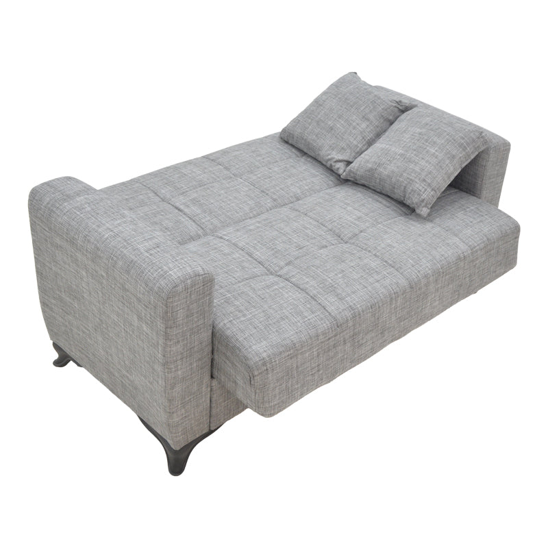 Sofa-bed with storage two-seater Modesto pakoworld gray fabric 155x85x80cm