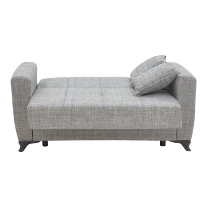 Sofa-bed with storage two-seater Modesto pakoworld gray fabric 155x85x80cm