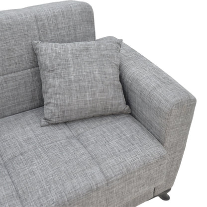 Sofa-bed with storage two-seater Modesto pakoworld gray fabric 155x85x80cm