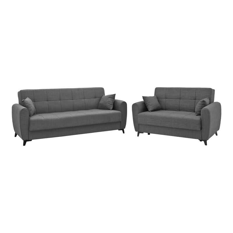 Living room set 2 pieces Lincoln pakoworld fabric in anthracite shade