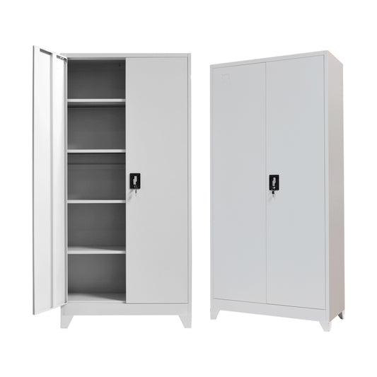 Ugren pakoworld metal wardrobe in light gray shade 90x40x190cm