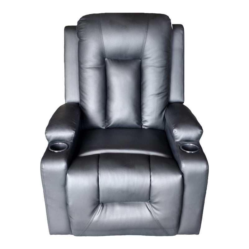 Relax armchair with massage mechanism Gessel pakoworld PU in black shade 80x90x98cm