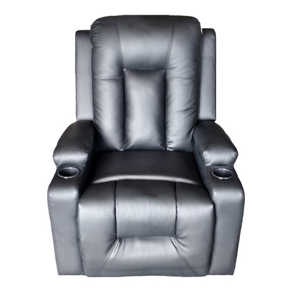 Relax armchair with massage mechanism Gessel pakoworld PU in black shade 80x90x98cm
