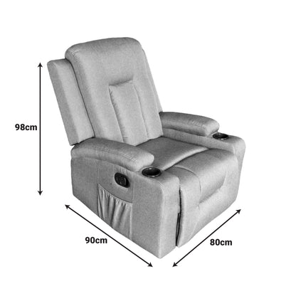 Relax armchair Gessel pakoworld fabric in grey-beige  80x90x98cm