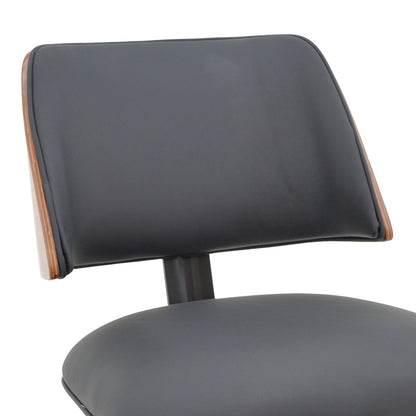 Chair Ubane black pu-walnut metal legs 53x62.5x85cm