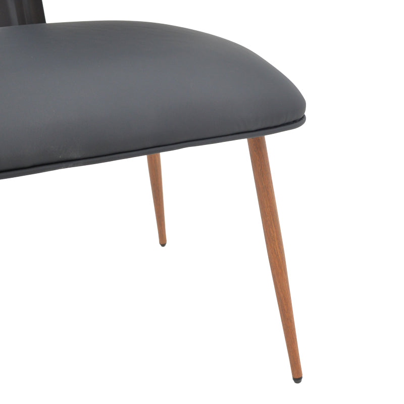 Chair Ubane black pu-walnut metal legs 53x62.5x85cm