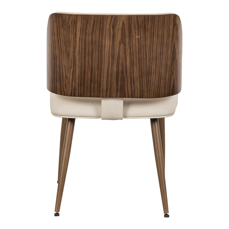 Chair Ubane pakoworld beige pu-walnut metal legs 53x62.5x85cm