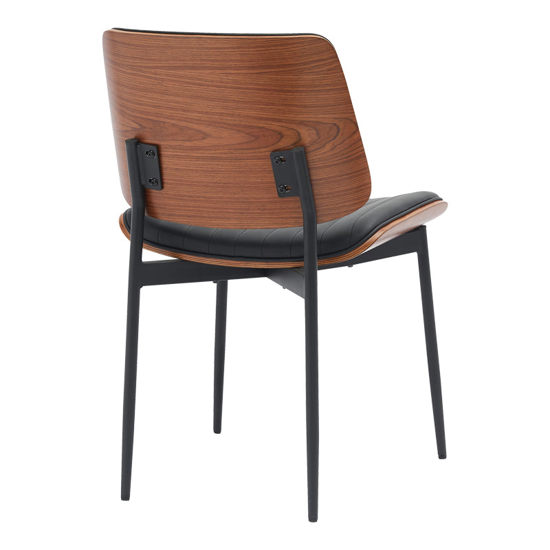 Chair Kathy pakoworld black pu-walnut metal 51x58x81cm