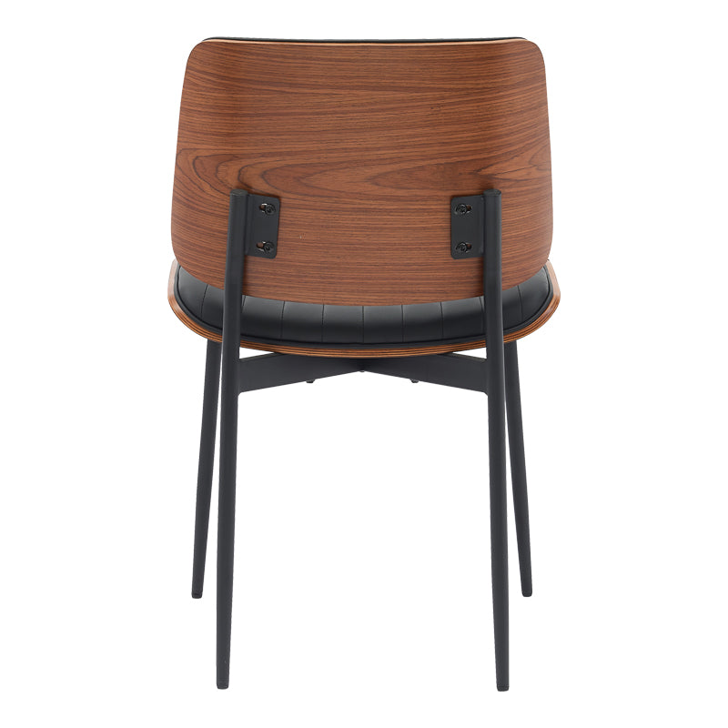 Chair Kathy pakoworld black pu-walnut metal 51x58x81cm