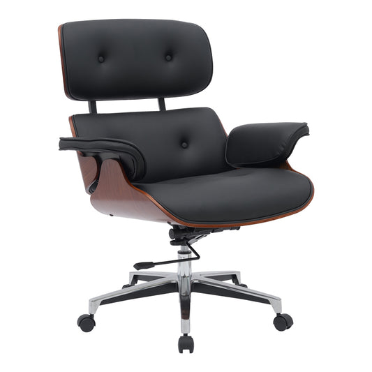 Manager office chair Kobane pakoworld black pu-chrome base 84x75x113.5cm