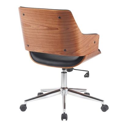 Setulo office chair black pu-chrome base 53x61x79-89cm
