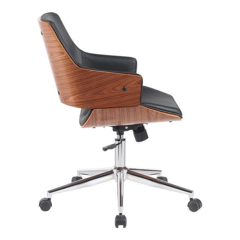 Setulo office chair black pu-chrome base 53x61x79-89cm