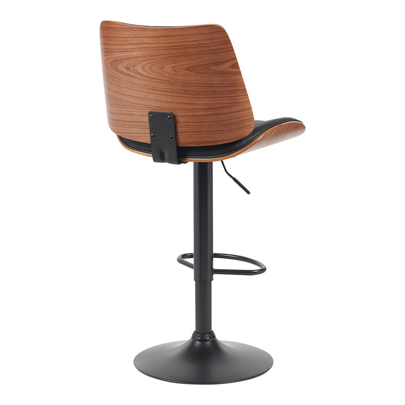 Rotating bar stool Amani black pu-black base 50.5x54x87.5-107.5cm