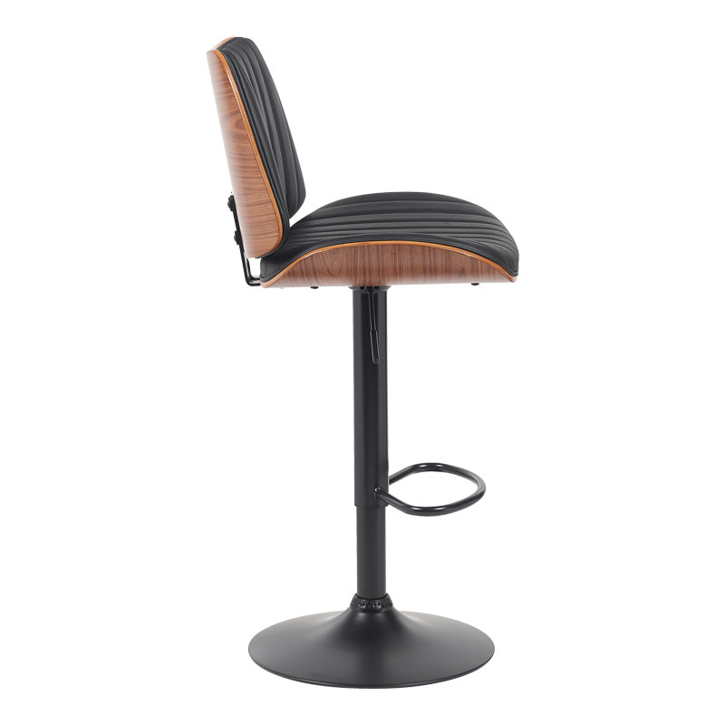 Rotating bar stool Amani black pu-black base 50.5x54x87.5-107.5cm
