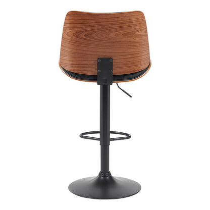 Rotating bar stool Amani black pu-black base 50.5x54x87.5-107.5cm