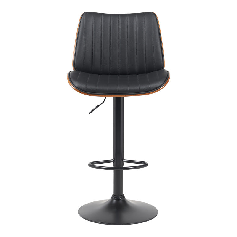 Rotating bar stool Amani black pu-black base 50.5x54x87.5-107.5cm