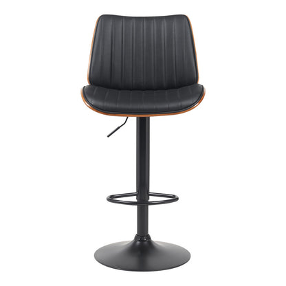 Rotating bar stool Amani black pu-black base 50.5x54x87.5-107.5cm