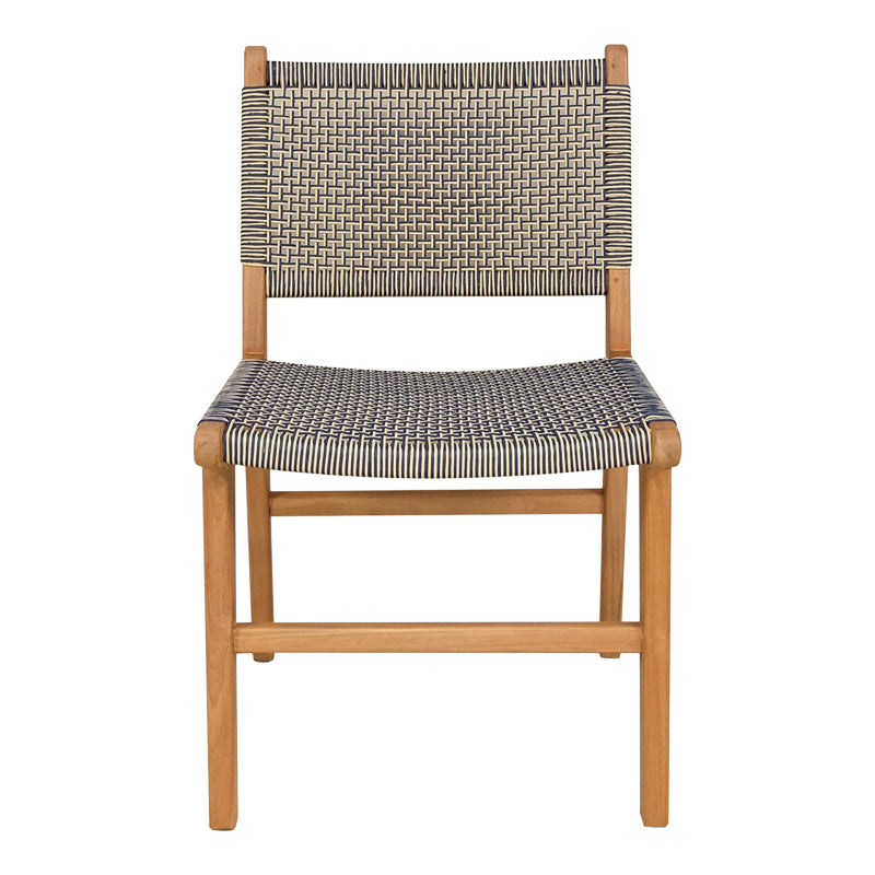 Darien chair pakoworld teak wood skeleton in natural shade and cream-black rope 52x62x86cm