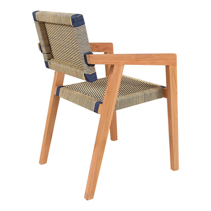 Armchair Salama pakoworld teak wood skeleton in natural shade and cream-black rope 57x60x85cm