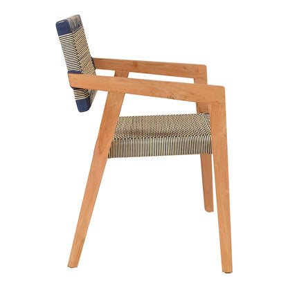 Armchair Salama pakoworld teak wood skeleton in natural shade and cream-black rope 57x60x85cm