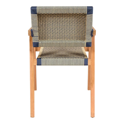 Armchair Salama pakoworld teak wood skeleton in natural shade and cream-black rope 57x60x85cm