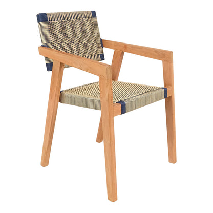Armchair Salama pakoworld teak wood skeleton in natural shade and cream-black rope 57x60x85cm