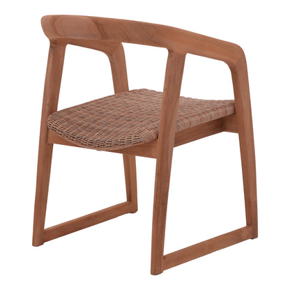 Armchair Somalia pakoworld aluminium skeleton with teak wood leg in natural shade and brown pe rattan 57x62x80cm