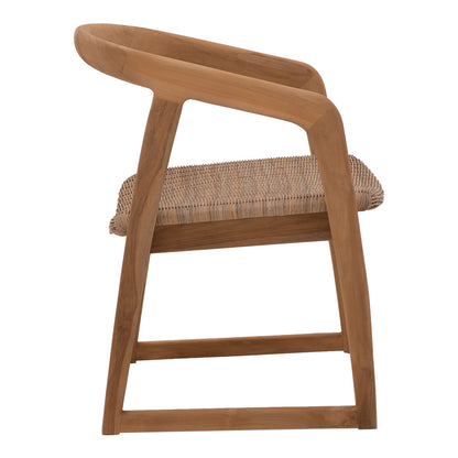 Armchair Somalia pakoworld aluminium skeleton with teak wood leg in natural shade and brown pe rattan 57x62x80cm