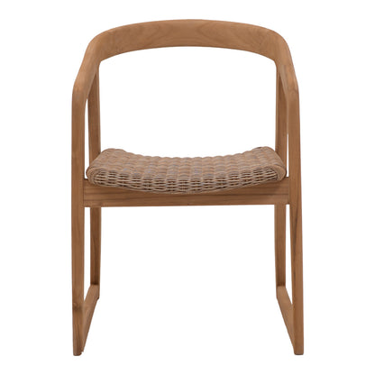 Armchair Somalia pakoworld aluminium skeleton with teak wood leg in natural shade and brown pe rattan 57x62x80cm