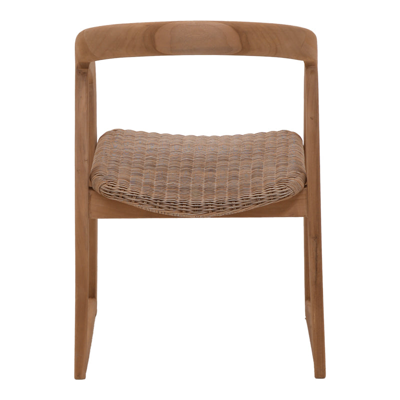 Armchair Somalia pakoworld aluminium skeleton with teak wood leg in natural shade and brown pe rattan 57x62x80cm