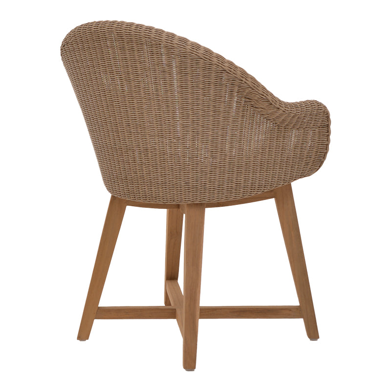 Armchair Solso pakoworld aluminium skeleton with teak leg wood in natural shade and pe rattan 62x58x78cm