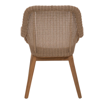 Armchair Charlen pakoworld aluminium skeleton with teak wood in natural shade and pe rattan 60x67x84cm
