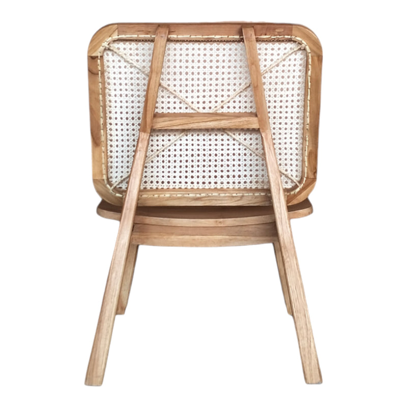 Chair Viborg pakoworld natural teakwood-natural rattan 60x75x87cm