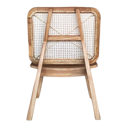 Chair Viborg pakoworld natural teakwood-natural rattan 60x75x87cm
