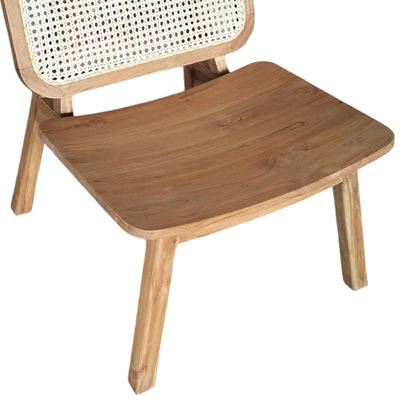 Chair Viborg pakoworld natural teakwood-natural rattan 60x75x87cm