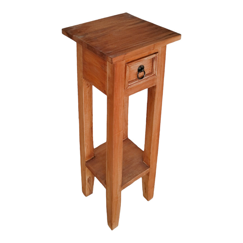 Side table Orkney pakoworld natural color mahogany wood 25x25x67cm